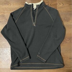 Columbia Black 1/4 Zip Pullover with Brown Stitching